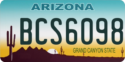 AZ license plate BCS6098