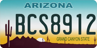 AZ license plate BCS8912