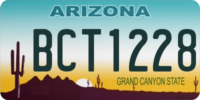 AZ license plate BCT1228