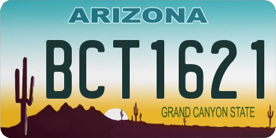 AZ license plate BCT1621