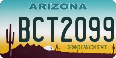 AZ license plate BCT2099