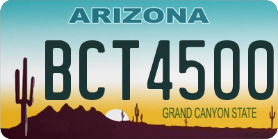 AZ license plate BCT4500