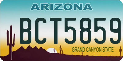 AZ license plate BCT5859