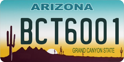 AZ license plate BCT6001