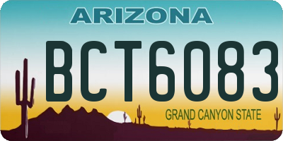 AZ license plate BCT6083