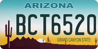 AZ license plate BCT6520