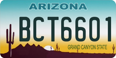 AZ license plate BCT6601