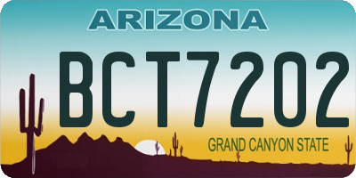 AZ license plate BCT7202