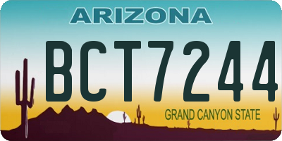 AZ license plate BCT7244