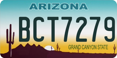 AZ license plate BCT7279