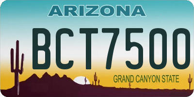 AZ license plate BCT7500