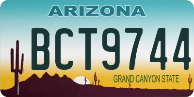 AZ license plate BCT9744