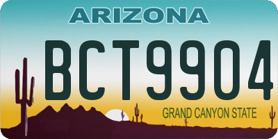 AZ license plate BCT9904
