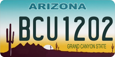 AZ license plate BCU1202