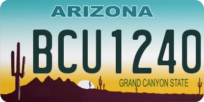 AZ license plate BCU1240