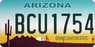 AZ license plate BCU1754
