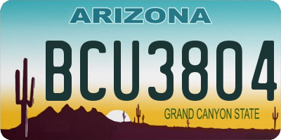 AZ license plate BCU3804