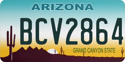 AZ license plate BCV2864