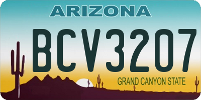 AZ license plate BCV3207