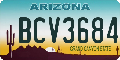 AZ license plate BCV3684