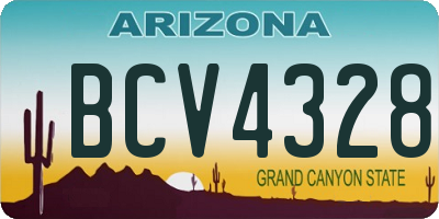 AZ license plate BCV4328