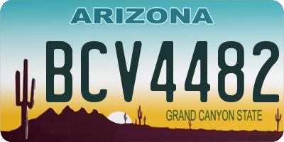 AZ license plate BCV4482