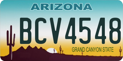AZ license plate BCV4548
