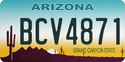 AZ license plate BCV4871