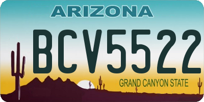 AZ license plate BCV5522