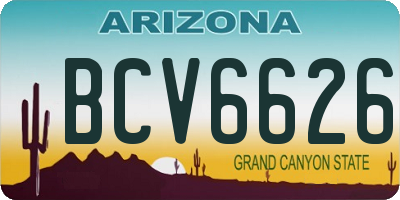 AZ license plate BCV6626