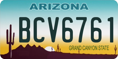 AZ license plate BCV6761