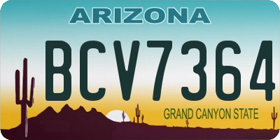 AZ license plate BCV7364