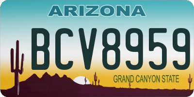 AZ license plate BCV8959