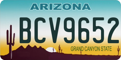 AZ license plate BCV9652