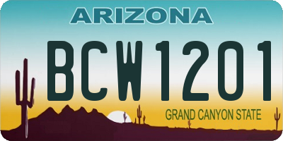 AZ license plate BCW1201