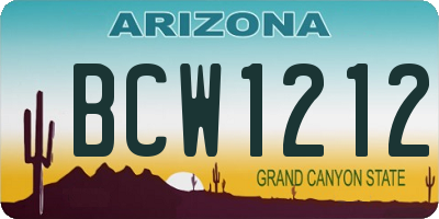 AZ license plate BCW1212