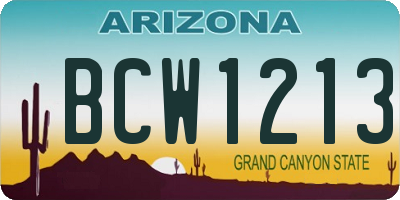 AZ license plate BCW1213