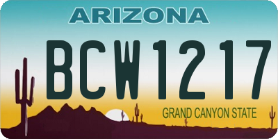 AZ license plate BCW1217