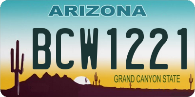 AZ license plate BCW1221