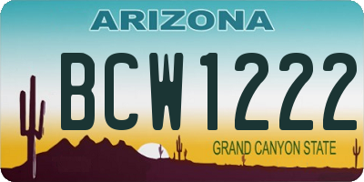 AZ license plate BCW1222