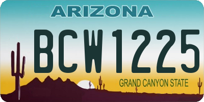 AZ license plate BCW1225