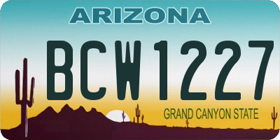 AZ license plate BCW1227