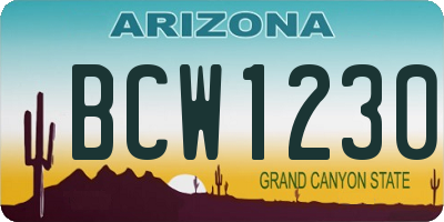 AZ license plate BCW1230