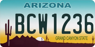 AZ license plate BCW1236