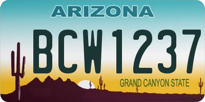 AZ license plate BCW1237