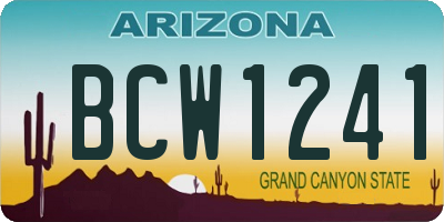 AZ license plate BCW1241