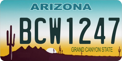 AZ license plate BCW1247