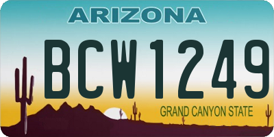 AZ license plate BCW1249