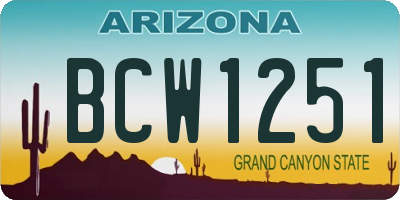 AZ license plate BCW1251