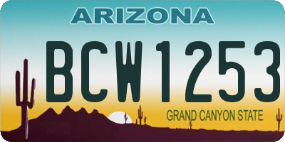 AZ license plate BCW1253